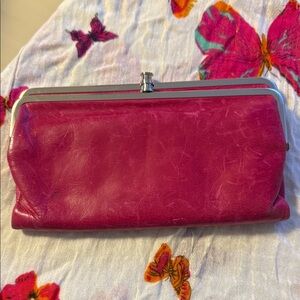 Hobo Classic Fuchsia Leather Clutch Wallet